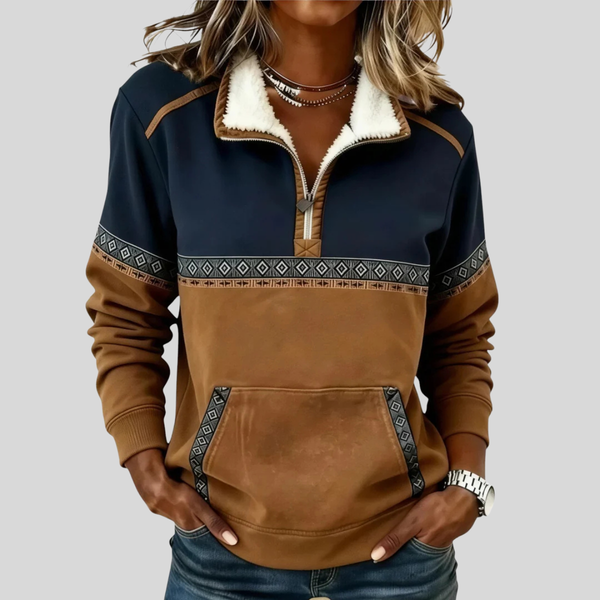 Esme | Plush Collar Half-Zip Pullover