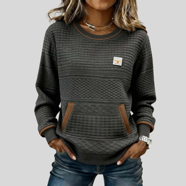 Etta | Textured Color-Block Sweatshirt