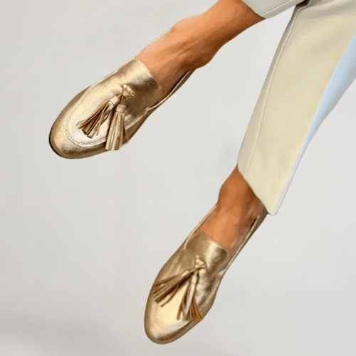 Primrose | Gold Tassel Loafers