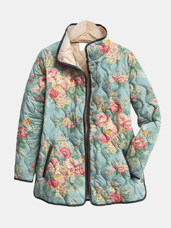 Leona | Floral Print Quilted Jacket