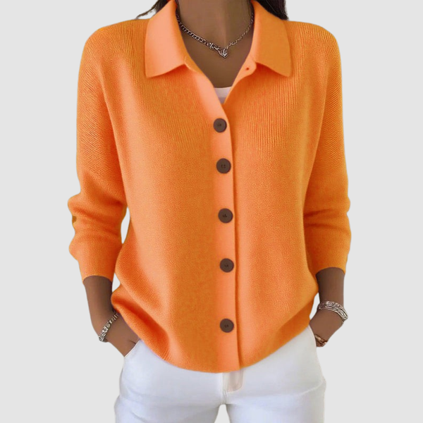 Riah | Collared Button-Up Knit Cardigan