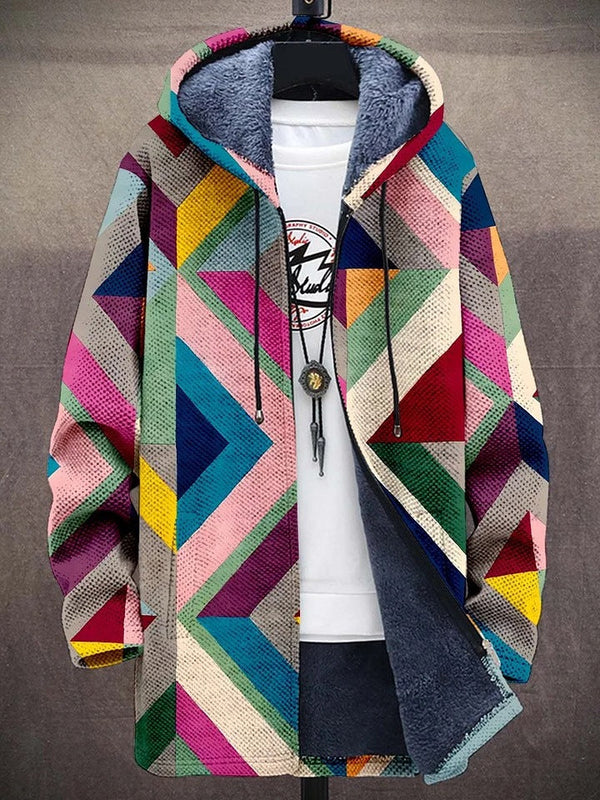 Paula | Geometric Hooded Cardigan