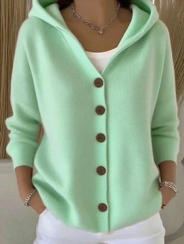 Harriet | Mint Green Hooded Cardigan