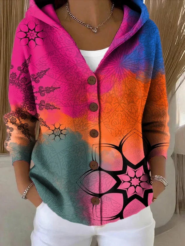 Adelaide | Mandala Print Hooded Cardigan