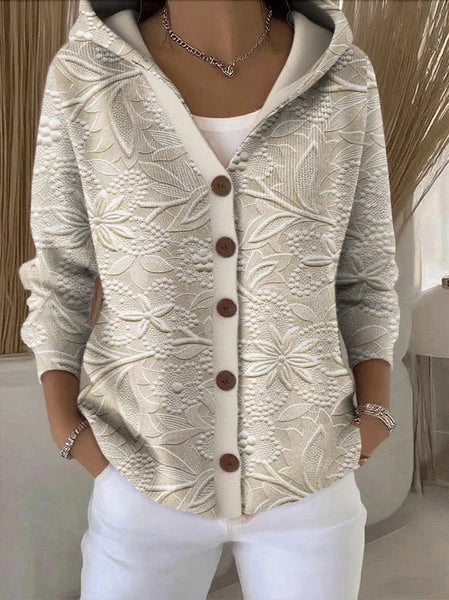 Rosamund | Floral Hooded Button Cardigan