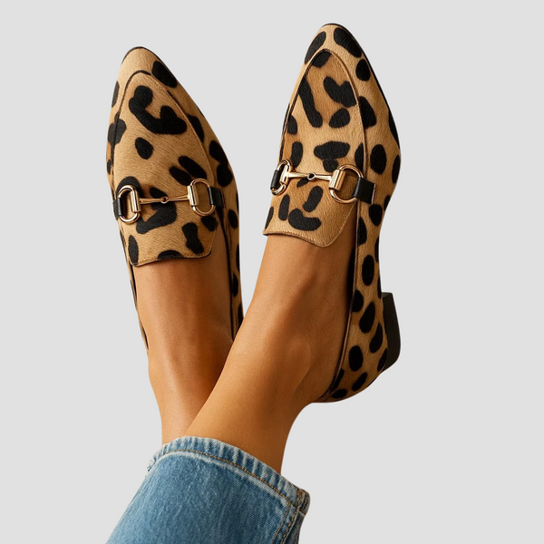 Greer | Leopard Horsebit Pointed Loafers