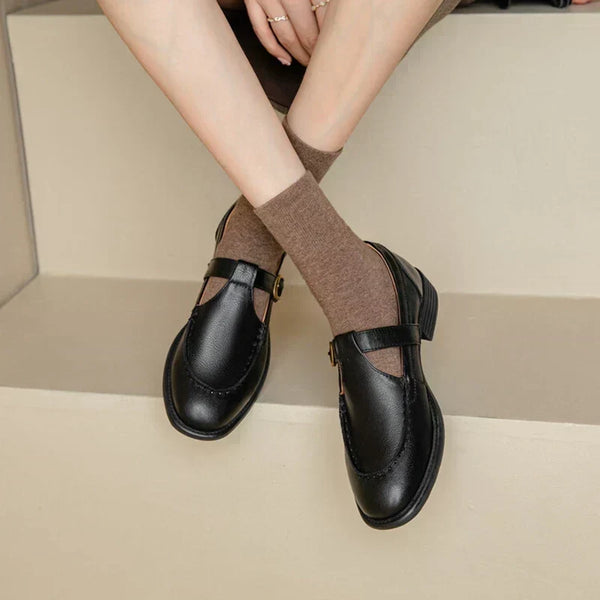 Roseann | Retro Buckle Strap Shoes