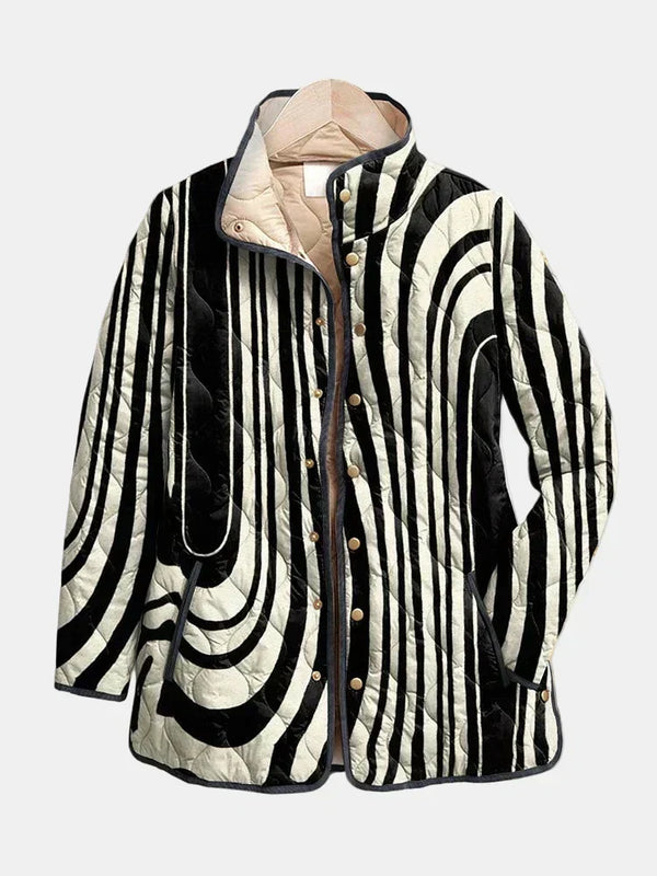 Soraya | Quilted Geometric Print Jacket