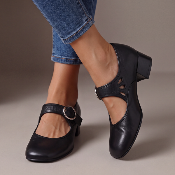 Veronica | Leather Mary Jane Heels